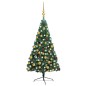 Künstlicher Halber Weihnachtsbaum mit LEDs & Kugeln Grün 180 cm Künstlicher Halber Weihnachtsbaum mit LEDs & Kugeln Grün 180 cm