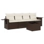 vidaXL 5-tlg. Garten-Sofagarnitur mit Kissen Braun Poly Rattan vidaXL 5-tlg. Garten-Sofagarnitur mit Kissen Braun Poly Rattan