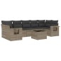 vidaXL 8-tlg. Garten-Sofagarnitur mit Kissen Hellgrau Poly Rattan vidaXL 8-tlg. Garten-Sofagarnitur mit Kissen Hellgrau Poly Rattan