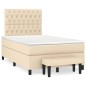 vidaXL Boxspringbett mit Matratze Creme 120x190 cm Stoff vidaXL Boxspringbett mit Matratze Creme 120x190 cm Stoff