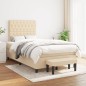 vidaXL Boxspringbett mit Matratze Creme 120x190 cm Stoff vidaXL Boxspringbett mit Matratze Creme 120x190 cm Stoff