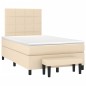 vidaXL Boxspringbett mit Matratze Creme 120x190 cm Stoff vidaXL Boxspringbett mit Matratze Creme 120x190 cm Stoff