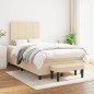 vidaXL Boxspringbett mit Matratze Creme 120x190 cm Stoff vidaXL Boxspringbett mit Matratze Creme 120x190 cm Stoff
