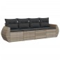 vidaXL 4-tlg. Garten-Sofagarnitur mit Kissen Hellgrau Poly Rattan vidaXL 4-tlg. Garten-Sofagarnitur mit Kissen Hellgrau Poly Rattan