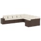 vidaXL 10-tlg. Garten-Sofagarnitur mit Kissen Braun Poly Rattan vidaXL 10-tlg. Garten-Sofagarnitur mit Kissen Braun Poly Rattan