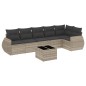 vidaXL 7-tlg. Garten-Sofagarnitur mit Kissen Hellgrau Poly Rattan vidaXL 7-tlg. Garten-Sofagarnitur mit Kissen Hellgrau Poly Rattan