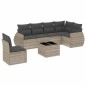 vidaXL 7-tlg. Garten-Sofagarnitur mit Kissen Hellgrau Poly Rattan vidaXL 7-tlg. Garten-Sofagarnitur mit Kissen Hellgrau Poly Rattan