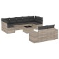 vidaXL 10-tlg. Garten-Sofagarnitur mit Kissen Hellgrau Poly Rattan vidaXL 10-tlg. Garten-Sofagarnitur mit Kissen Hellgrau Poly Rattan