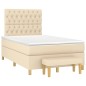 vidaXL Boxspringbett mit Matratze Creme 120x190 cm Stoff vidaXL Boxspringbett mit Matratze Creme 120x190 cm Stoff