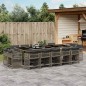 vidaXL 15-tlg. Garten-Essgruppe mit Kissen Grau Poly Rattan vidaXL 15-tlg. Garten-Essgruppe mit Kissen Grau Poly Rattan
