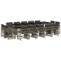 vidaXL 15-tlg. Garten-Essgruppe mit Kissen Grau Poly Rattan vidaXL 15-tlg. Garten-Essgruppe mit Kissen Grau Poly Rattan
