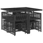 vidaXL 9-tlg. Garten-Essgruppe mit Kissen Schwarz Poly Rattan vidaXL 9-tlg. Garten-Essgruppe mit Kissen Schwarz Poly Rattan