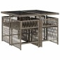 vidaXL 5-tlg. Garten-Essgruppe mit Kissen Grau Poly Rattan vidaXL 5-tlg. Garten-Essgruppe mit Kissen Grau Poly Rattan