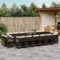 vidaXL 17-tlg. Garten-Essgruppe mit Kissen Braun Poly Rattan vidaXL 17-tlg. Garten-Essgruppe mit Kissen Braun Poly Rattan