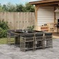 vidaXL 7-tlg. Garten-Essgruppe mit Kissen Grau Poly Rattan vidaXL 7-tlg. Garten-Essgruppe mit Kissen Grau Poly Rattan