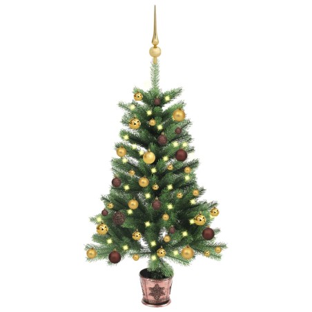 vidaXL Künstlicher Weihnachtsbaum mit Beleuchtung & Kugeln 90 cm Grün