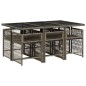 vidaXL 7-tlg. Garten-Essgruppe mit Kissen Grau Poly Rattan vidaXL 7-tlg. Garten-Essgruppe mit Kissen Grau Poly Rattan
