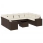 vidaXL 10-tlg. Garten-Sofagarnitur mit Kissen Braun Poly Rattan vidaXL 10-tlg. Garten-Sofagarnitur mit Kissen Braun Poly Rattan