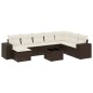 vidaXL 9-tlg. Garten-Sofagarnitur mit Kissen Braun Poly Rattan vidaXL 9-tlg. Garten-Sofagarnitur mit Kissen Braun Poly Rattan