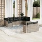 vidaXL 9-tlg. Garten-Sofagarnitur mit Kissen Hellgrau Poly Rattan vidaXL 9-tlg. Garten-Sofagarnitur mit Kissen Hellgrau Poly Rattan