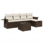 vidaXL 6-tlg. Garten-Sofagarnitur mit Kissen Braun Poly Rattan vidaXL 6-tlg. Garten-Sofagarnitur mit Kissen Braun Poly Rattan