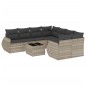 vidaXL 9-tlg. Garten-Sofagarnitur mit Kissen Hellgrau Poly Rattan vidaXL 9-tlg. Garten-Sofagarnitur mit Kissen Hellgrau Poly Rattan