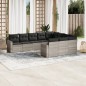 vidaXL 10-tlg. Garten-Sofagarnitur mit Kissen Hellgrau Poly Rattan vidaXL 10-tlg. Garten-Sofagarnitur mit Kissen Hellgrau Poly Rattan