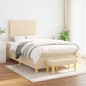 vidaXL Boxspringbett mit Matratze Creme 120x190 cm Stoff vidaXL Boxspringbett mit Matratze Creme 120x190 cm Stoff