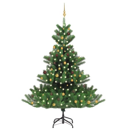 Künstlicher Weihnachtsbaum Nordmann LED & Kugeln Grün 240 cm