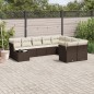 vidaXL 10-tlg. Garten-Sofagarnitur mit Kissen Braun Poly Rattan vidaXL 10-tlg. Garten-Sofagarnitur mit Kissen Braun Poly Rattan