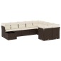 vidaXL 10-tlg. Garten-Sofagarnitur mit Kissen Braun Poly Rattan vidaXL 10-tlg. Garten-Sofagarnitur mit Kissen Braun Poly Rattan