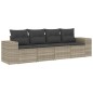 vidaXL 4-tlg. Garten-Sofagarnitur mit Kissen Hellgrau Poly Rattan vidaXL 4-tlg. Garten-Sofagarnitur mit Kissen Hellgrau Poly Rattan