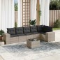 vidaXL 7-tlg. Garten-Sofagarnitur mit Kissen Hellgrau Poly Rattan vidaXL 7-tlg. Garten-Sofagarnitur mit Kissen Hellgrau Poly Rattan