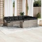 vidaXL 11-tlg. Garten-Sofagarnitur mit Kissen Hellgrau Poly Rattan vidaXL 11-tlg. Garten-Sofagarnitur mit Kissen Hellgrau Poly Rattan