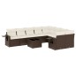 vidaXL 10-tlg. Garten-Sofagarnitur mit Kissen Braun Poly Rattan vidaXL 10-tlg. Garten-Sofagarnitur mit Kissen Braun Poly Rattan