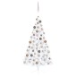 Künstlicher Halber Weihnachtsbaum mit LEDs & Kugeln Weiß 150 cm Künstlicher Halber Weihnachtsbaum mit LEDs & Kugeln Weiß 150 cm