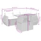 vidaXL 5-tlg. Garten-Sofagarnitur mit Kissen Beige Poly Rattan