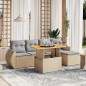 vidaXL 6-tlg. Garten-Sofagarnitur mit Kissen Beige Poly Rattan vidaXL 6-tlg. Garten-Sofagarnitur mit Kissen Beige Poly Rattan