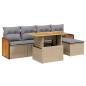 vidaXL 6-tlg. Garten-Sofagarnitur mit Kissen Beige Poly Rattan vidaXL 6-tlg. Garten-Sofagarnitur mit Kissen Beige Poly Rattan