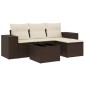 vidaXL 5-tlg. Garten-Sofagarnitur mit Kissen Braun Poly Rattan vidaXL 5-tlg. Garten-Sofagarnitur mit Kissen Braun Poly Rattan