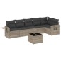 vidaXL 7-tlg. Garten-Sofagarnitur mit Kissen Hellgrau Poly Rattan vidaXL 7-tlg. Garten-Sofagarnitur mit Kissen Hellgrau Poly Rattan