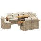 vidaXL 9-tlg. Garten-Sofagarnitur mit Kissen Beige Poly Rattan vidaXL 9-tlg. Garten-Sofagarnitur mit Kissen Beige Poly Rattan