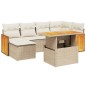 vidaXL 7-tlg. Garten-Sofagarnitur mit Kissen Beige Poly Rattan vidaXL 7-tlg. Garten-Sofagarnitur mit Kissen Beige Poly Rattan