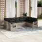 vidaXL 9-tlg. Garten-Sofagarnitur mit Kissen Hellgrau Poly Rattan vidaXL 9-tlg. Garten-Sofagarnitur mit Kissen Hellgrau Poly Rattan