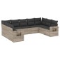 vidaXL 9-tlg. Garten-Sofagarnitur mit Kissen Hellgrau Poly Rattan vidaXL 9-tlg. Garten-Sofagarnitur mit Kissen Hellgrau Poly Rattan