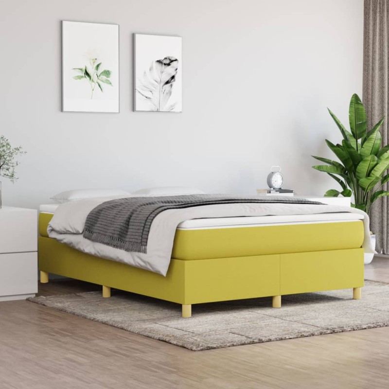 vidaXL Bettgestell ohne Matratze Grün 140x190 cm Stoff vidaXL Bettgestell ohne Matratze Grün 140x190 cm Stoff