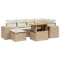 vidaXL 7-tlg. Garten-Sofagarnitur mit Kissen Beige Poly Rattan vidaXL 7-tlg. Garten-Sofagarnitur mit Kissen Beige Poly Rattan