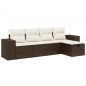 vidaXL 5-tlg. Garten-Sofagarnitur mit Kissen Braun Poly Rattan vidaXL 5-tlg. Garten-Sofagarnitur mit Kissen Braun Poly Rattan
