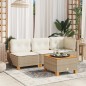 vidaXL Gartentisch Beige 55x55x36 cm Poly Rattan Akazienholz vidaXL Gartentisch Beige 55x55x36 cm Poly Rattan Akazienholz