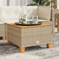 vidaXL Gartentisch Beige 55x55x36 cm Poly Rattan Akazienholz vidaXL Gartentisch Beige 55x55x36 cm Poly Rattan Akazienholz